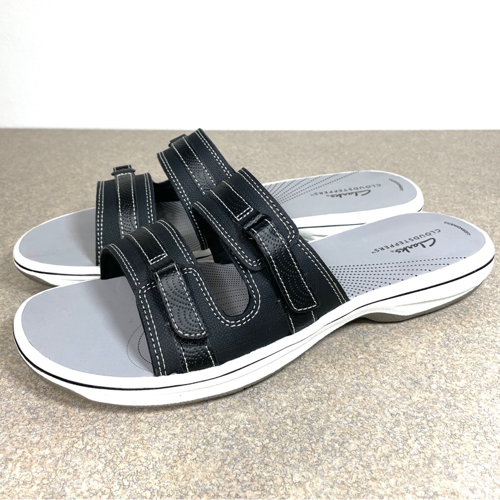 Clarks Cloudsteppers Breeze Piper Black Sandal Size 11